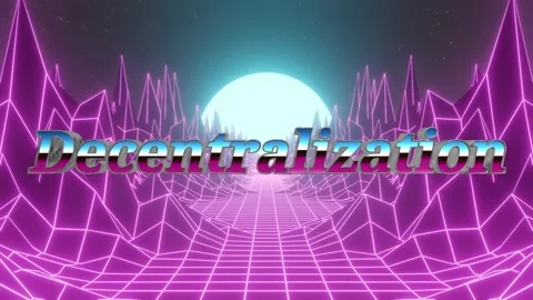 Retro synthwave landscape featuring glowing wireframe mountains under a bright Stock-Footage 343811878