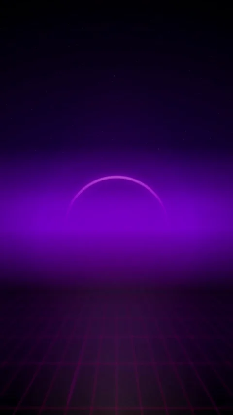 Retro synthwave neon arc vertical seamless loop background Stock Footage 346417273