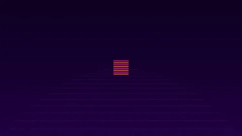 Retro Synthwave Neon Grid Background with Minimalist Sun Icon Stock Footage 340341314