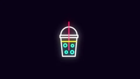 Retro synthwave neon light element minimalist line icon loop Stock-Footage 322953937