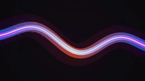 Retro Synthwave Neon Wave Ribbon and Flowing Light Stripes Loop Stock Footage 345255055