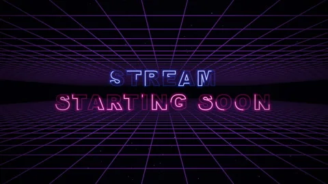 Retro synthwave stream starting soon chaser 스톡 동영상 347461120
