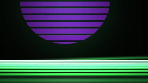 Retro Synthwave Style Abstract Background with Glowing Green Horizon and Pu.. Stock Footage 341808147