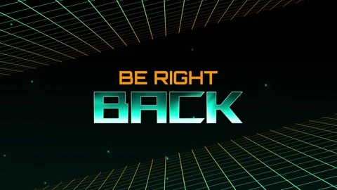 Retro Synthwave Style Be Right Back Screen Animation Stock Footage 337218336