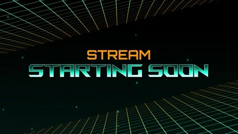 Retro Synthwave Style Stream Starting Soon Screen Animation Stock Footage 337218421
