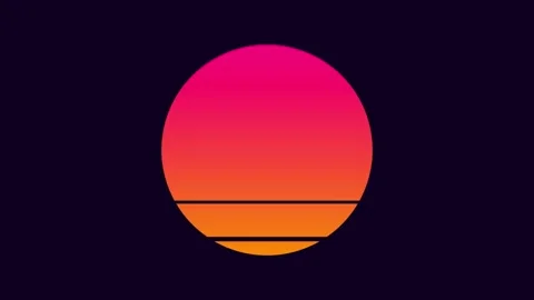 Retro Synthwave Sunset Horizon Loop: Vibrant Gradient 80s Aesthetic Motion .. Vídeo Stock 329183242