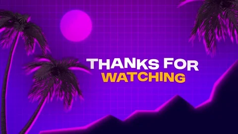 Retro Synthwave Thanks for Watching Outro Animation Видео 336254758