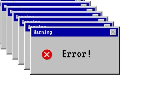 Retro system error popup window with pixel warning icon. Vintage style computer Illustrazione stock