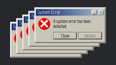 Retro System Error Windows Stack Vector Illustration Stock Illustration