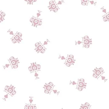 Retro table lamp glyph vector seamless pattern Stock Illustration