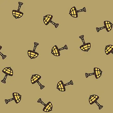 Retro table lamp vector seamless pattern Stock Illustration