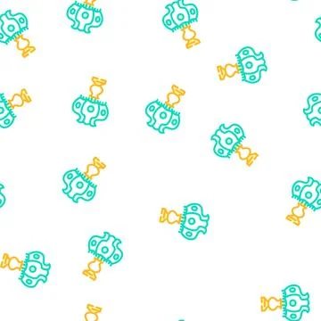 Retro table lamp vector seamless pattern Stock Illustration