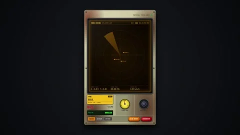 Retro Tactical Field Unit Radar Interface with Sci-Fi HUD Display Vidéo 348126528
