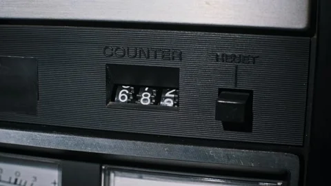 Retro Tape Counter Close Up Stock Footage 304112259