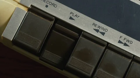 Retro tape player switched on Stock Footage 78140254