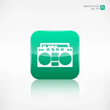 Retro tape recorder. Application button. イラスト素材