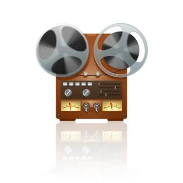 Vintage reel to tape recorder deck icon Royalty Free Vector