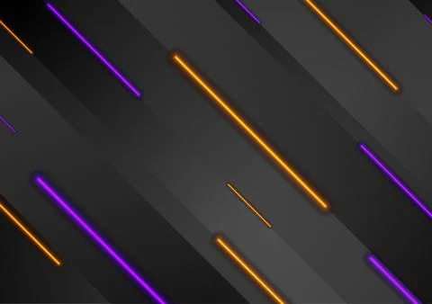 Retro tech abstract background with laser neon lines Stock Illustration