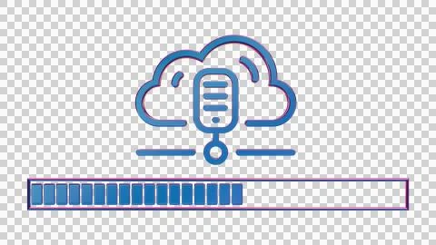 Retro Tech Loading: Cloud Data Transfer Illustrazione stock