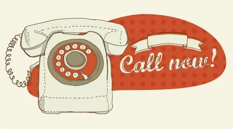 Retro telephone Stock Illustration
