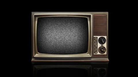 Retro Television with Alpha Matte and Green Screen Stock Footage