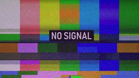 Retro Television Color Test Pattern with No Signal Glitch Stock Footage 337731656