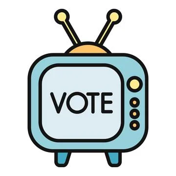 Retro television displaying vote message for elections Stock Illustration