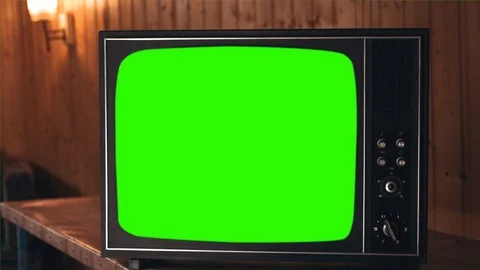 Retro Television with Green Screen, Swit... | Stock Video | Pond5