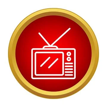 Retro television icon broadcasting old media content Stock Illustration