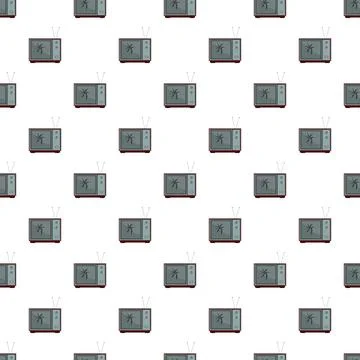 Retro television pattern showing broken cracked screen Stock Illustration