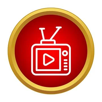 Retro television with play button broadcasting video content イラスト素材