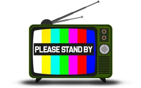 Retro television with please stand by warning Stock Illustration