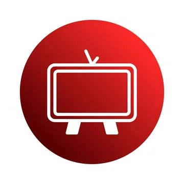 Retro television on red background icon, capturing vintage television aesth.. Stock Illustration