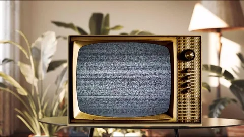 Retro Television Screen Green Screen Video Overlay Stock Footage 344726059