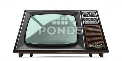 Retro television set isolated on white background - 3D illustration ...