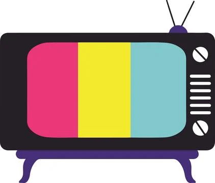 Retro television set, minimal simple vector illustration Illustrazione stock