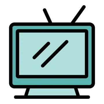 Retro television set with static screen displaying lines Stock Illustration