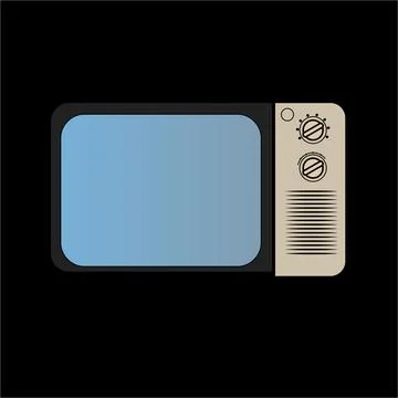 Retro Television Set Vector Illustration 스톡 일러스트