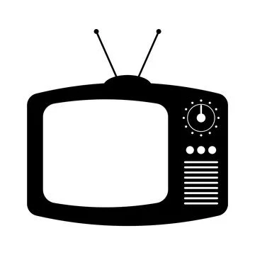 Retro Television Silhouette Vector Stock Illustration