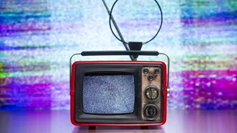 Retro Television With Static Background Stock Video Pond5