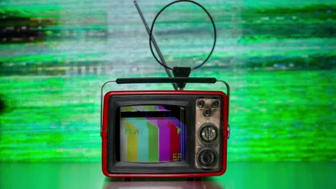 Retro television with static background | Stock Video | Pond5