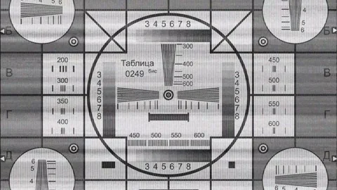 Retro Television Test Pattern with grayscale tones Bars Stock Footage 296369795