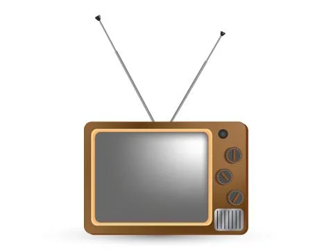 Retro Television on white background Stock Illustration