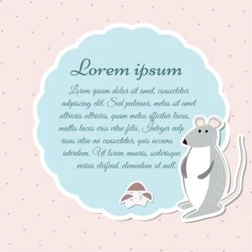 Retro template frame with mouse, vector illustration Illustrazione stock