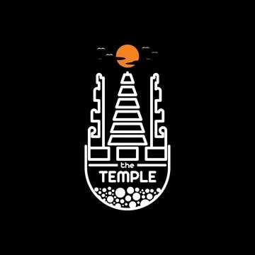 Retro Temple Logo Stock Illustration
