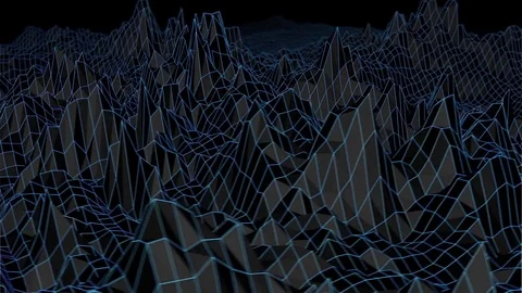 Retro terrain circular loop wireframe Stock Footage 83431793