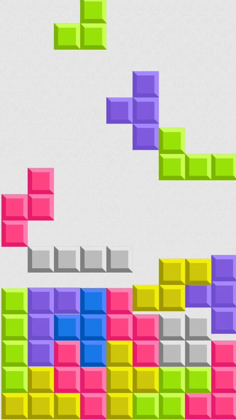 Retro tetris Falling Blocks Game Transition Wipe Overlay 動画素材 331639348