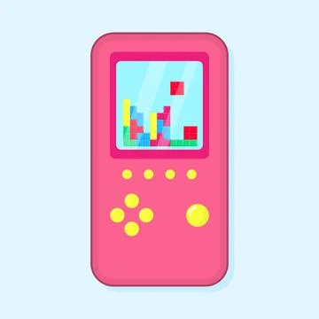 Retro tetris game on game machine play. Stock Illustration