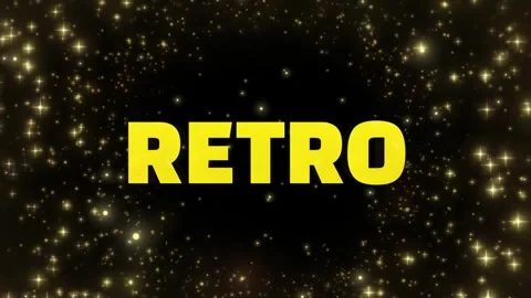 Retro Text Animation on Gold Bokeh Glitter Background, Yellow Vintage Typography Video stock 334716615