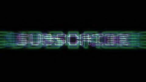 Retro text animation Subscribe. Text fly... | Stock Video | Pond5